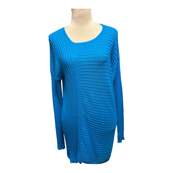 NWT The Limited Blue Asymmetrical Tunic Sweater, Size M - Picture 1 of 3